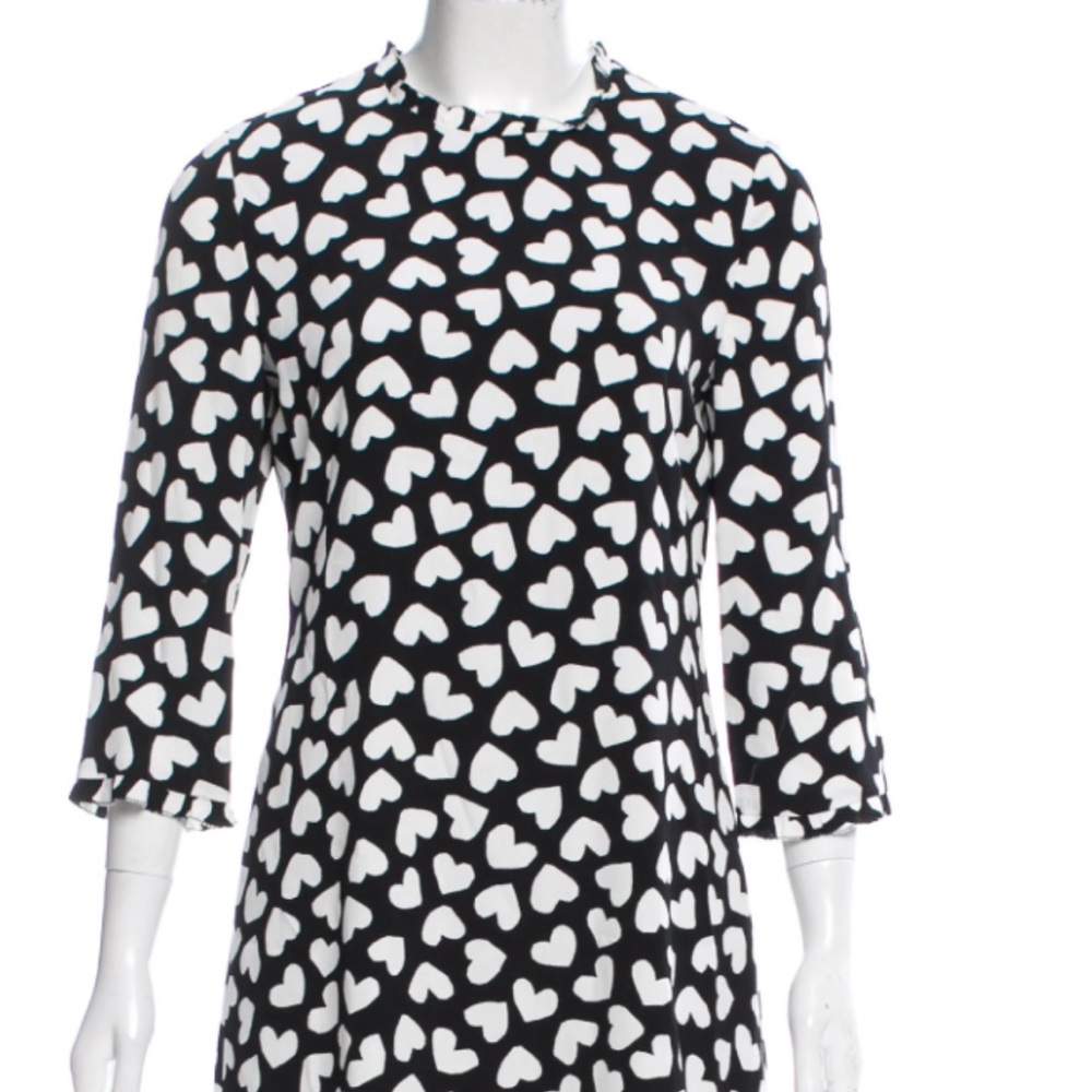kate spade Black and White Heart Print Dress